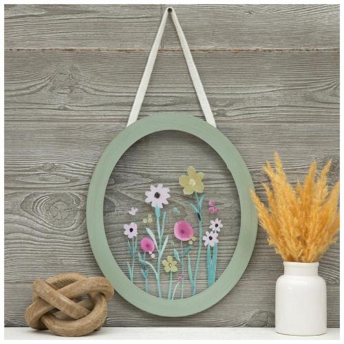 Wildflower Oval Framed Wall Decor