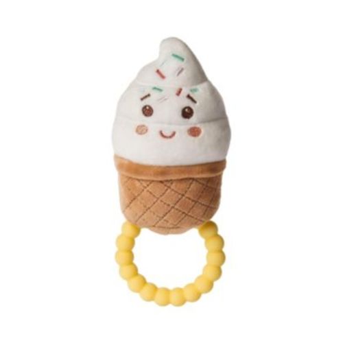Sweet Soothie Soft Baby Rattle with Teether Ring, Ice Cream