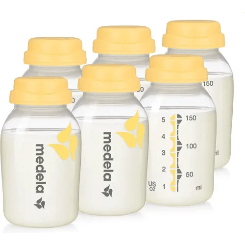 Medela Breast Milk Collection and Storage Bottles, 6 Pack, 5 Ounce Breastmilk Container, Compatible with Medela Breast Pumps and Made Without BPA