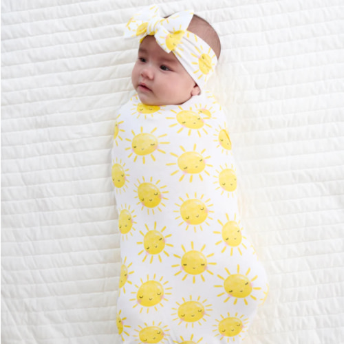 Sunshine Swaddle & Luxe Bow Headband Set - Little Sleepies