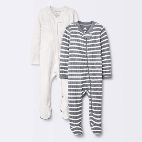Baby 2pc Waffle Sleep N' Play - Cloud Island™ Gray, Size: 6-9M