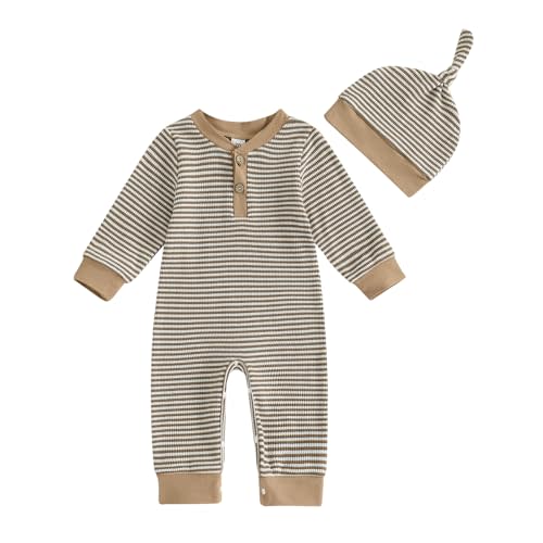 Twopumpkin Newborn Baby Boy Knit Jumpsuit Sweater Romper Newborn Coming Home Outfit Infant Fall Winter Clothes Outfits