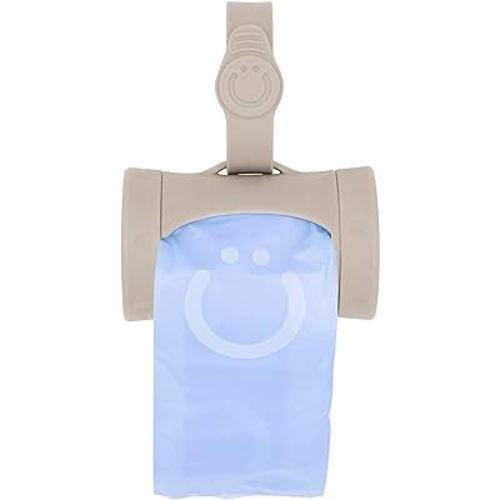 Ubbi Retractable On-the-Go Bag Dispenser for Baby Travel, Diaper Bag Accessory Must Have for Newborns, Helpful Baby Accessory, Taupe