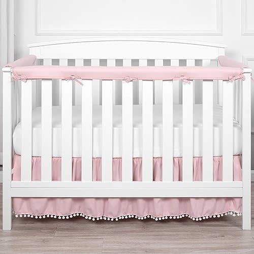 Crib Rail Covers for Teething 3 pcs Breathable Baby Rail Guard Teething Cover Soft Cotton Anti-Collision Strip Corner Cover Washable Crib Safe Teething Protector Rail Edge Protector Strip for Cot