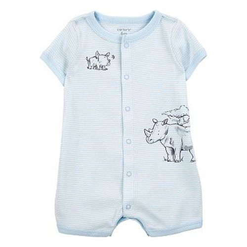 Baby Boy Carter's Rhino Striped Short-Sleeve Romper