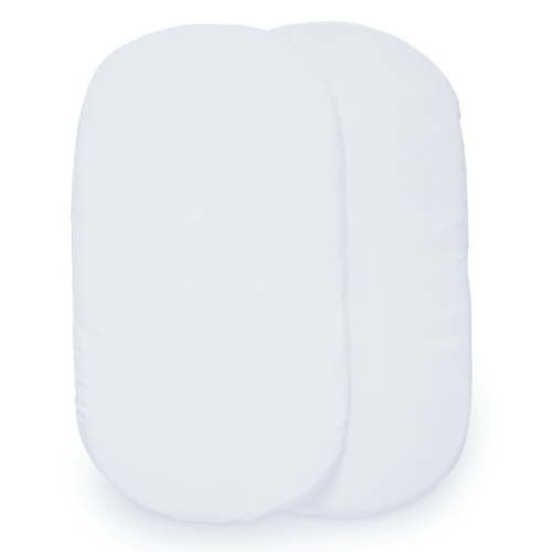 Delta Children Fitted Bassinet Sheet Set, 2-Pack Compatible with The Following Bassinets: 27201, 27202, and White Fitted Bassinet Sheet Set