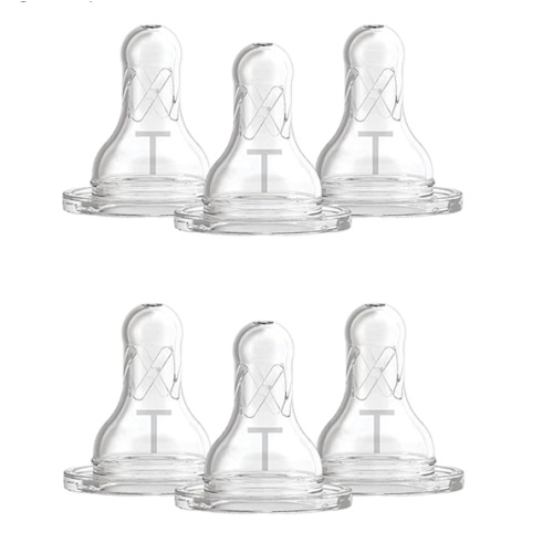 Dr. Brown's Natural Flow Baby Bottle Nipple Level T - Newborn, Slower Flow - 6pk - 0m+