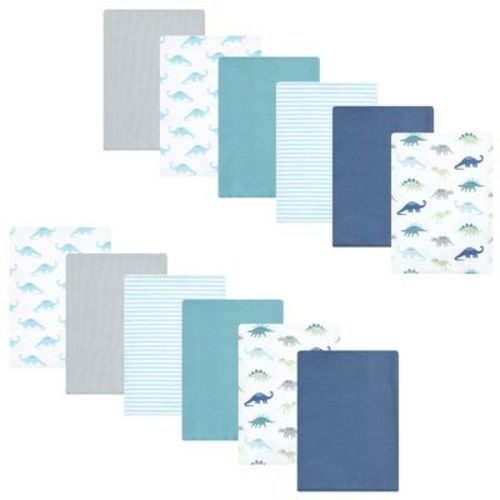 Luvable Friends Hudson Baby Flannel Burp Cloths 12pk, Pink Unicorn