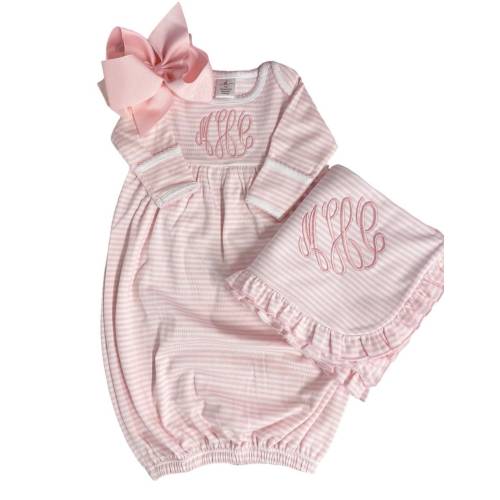 Baby girl take home outfit, coming home gown, monogrammed gown, embroidered outfit, baby shower gift, newborn outfit, picture outfit