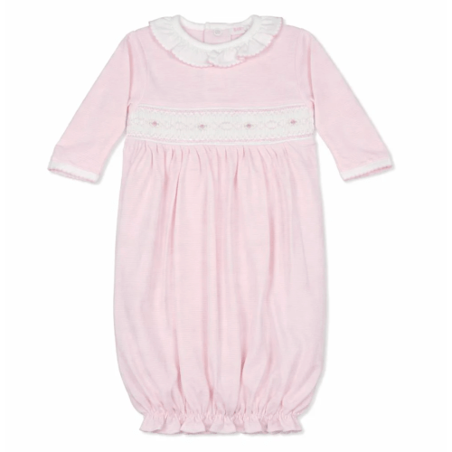 Sally Pink Stripes Smocked Gown