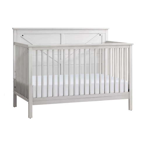 Oxford Baby Montauk 4-in-1 Convertible Crib, Barn White, GREENGUARD Gold Certified, Wooden Crib