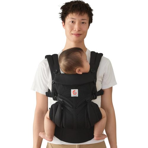Ergobaby Omni Classic Baby Carrier for Newborn to Toddlers 0-48 Months (7-45 lbs) - 4-Position 100% Premium Cotton Baby Carrier with Ergonomic Support - Onyx Black
