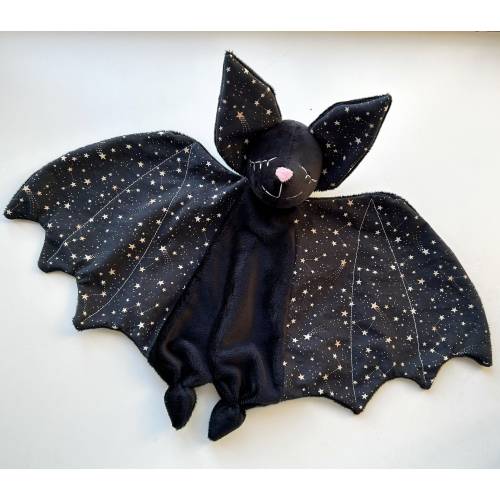 Bat lovey blanket, baby bat plush