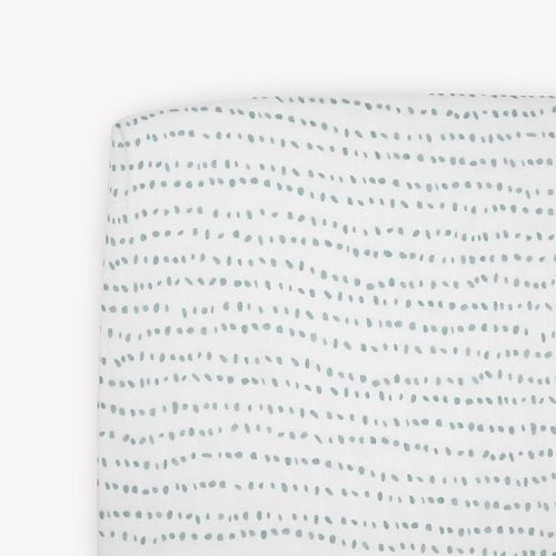 Little Unicorn Premium Crib Sheet | Breathable & Super-Soft Muslin Fabric (Stone Stripe)