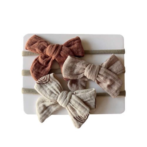 3-Pack Nylon Bows, Terra