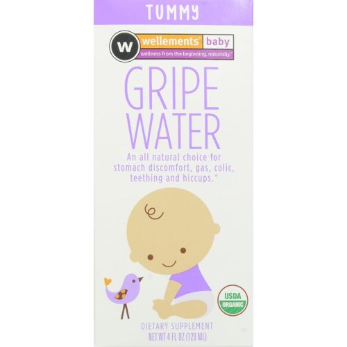 Wellements Organic Gripe Water for Tummy, 4 Fl Oz, Pediatrician Recommended to Ease Infant Stomach Discomfort and Gas