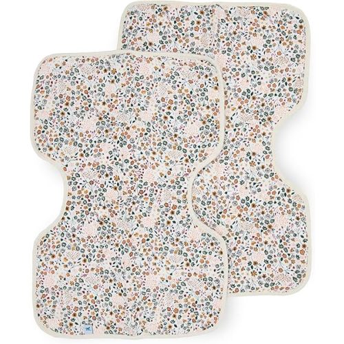 Little Unicorn 2 Pack Cotton Muslin Burp Cloths | 100% Cotton | Multi-Layer | Ultra Absorbent & Soft | Reversible | Large 21 x14 (Pressed Petals)