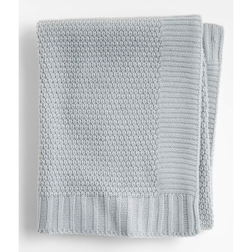 Bubble Knit Mist Blue Baby Stroller Blanket