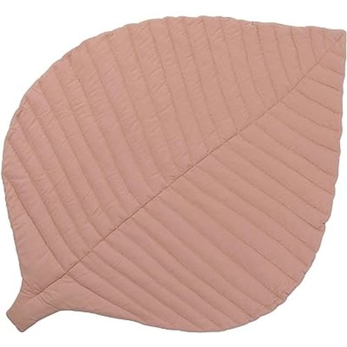 Toddlekind 100% Organic Cotton 45.7" x 34.3" Multifunctional Leaf Mat, Décor, Office, Bedroom, Non-Toxic, Odorless Baby/Toddlers, for All Ages, Sea Shell (Nude Pink)