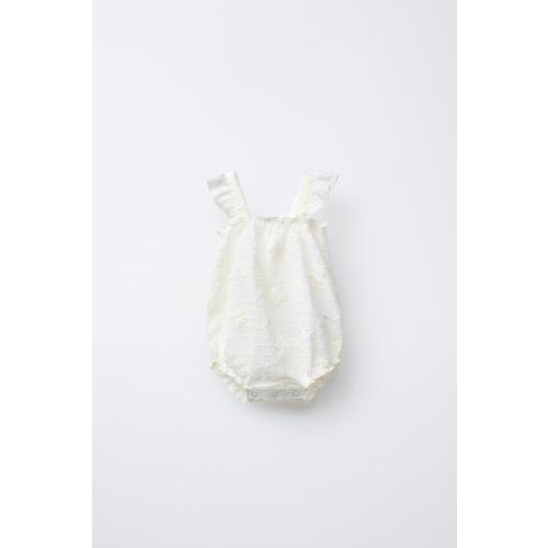 EMBROIDERED BUTTERFLY ROMPER - Ecru | ZARA United States