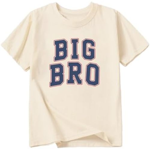 Big Brother Shirt for Boy Announcement T-Shirt Cotton Short Sleeve Tees 2-10 Years