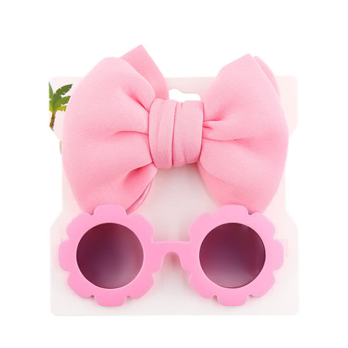 Baby Sunglasses and Bowknot Headband Set