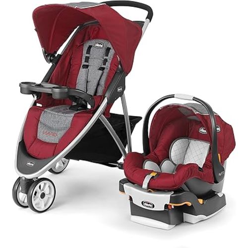Chicco Viaro Travel System, Cranberry (includes Viaro stroller and KeyFit 30 infant car seat)