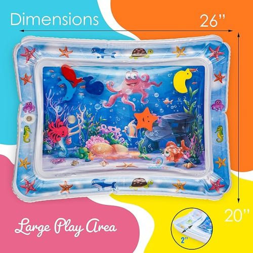 Splashin'kids Inflatable Tummy time Premium Water mat Infants and Toddlers is The Perfect Fun time Play Activity Center Your Baby's Stimulation Growth - Multicoloured
