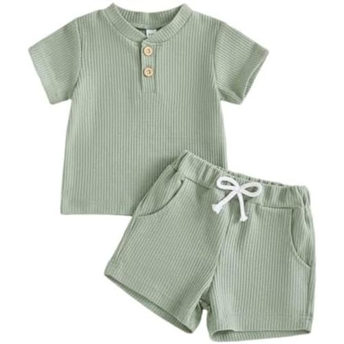 Baby Boys Clothes Set Plain Casual Linen T Shirt And Shorts Set 3 6 9 12 24 Monthes 1t 2t 3t 4t Summer Outfit