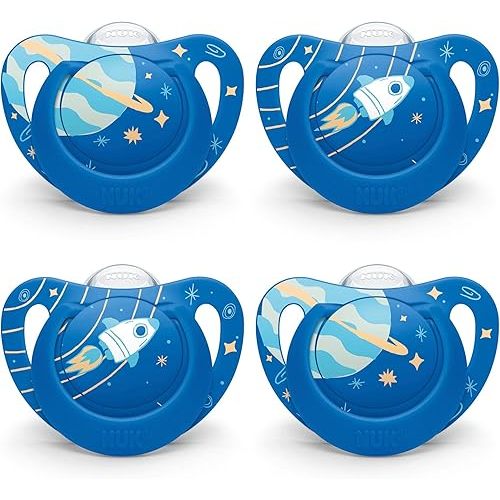 Nuk Orthodontic Pacifier, Space Boy, 6-18 Months, 4pk