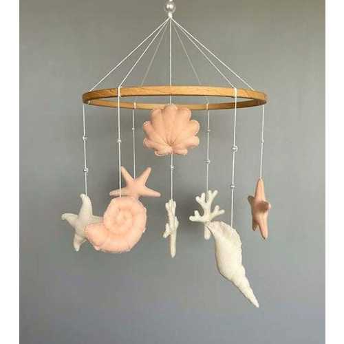 Baby Mobile Ocean Baby Shower Gift Sea World Cot Mobile Coastal Nursery Mobile Sea Creatures and Sea Animals Nautical Seashell Cot Mobile