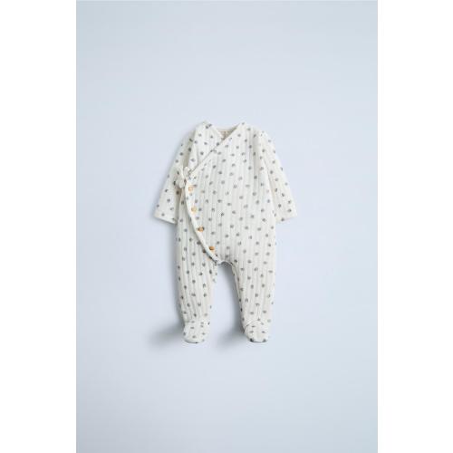 QUILTED FLORAL JUMPSUIT - Ecru | ZARA United States