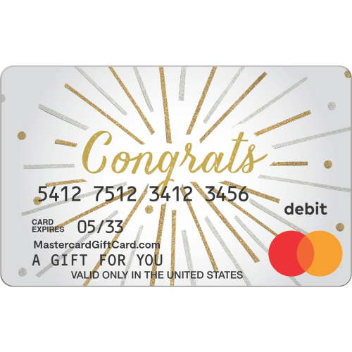 $20-$500 Mastercard Congrats Burst eGift Card (plus $6.84 Purchase Fee)