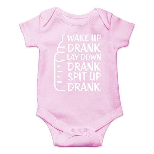 Wake Up Drank, Lay Down, Spit Up - Funny Baby Essentials Bodysuit - Newborn Outfit