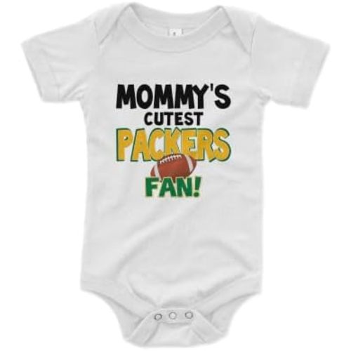 NanyCrafts Baby's Mommy's Cutest Packers Fan Bodysuit, Baby Packers Fan