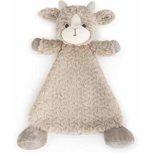 DEMDACO Gilda Goat Soft Brown 13 x 11 Plush Polyester Rattle Animal Blankie Toy