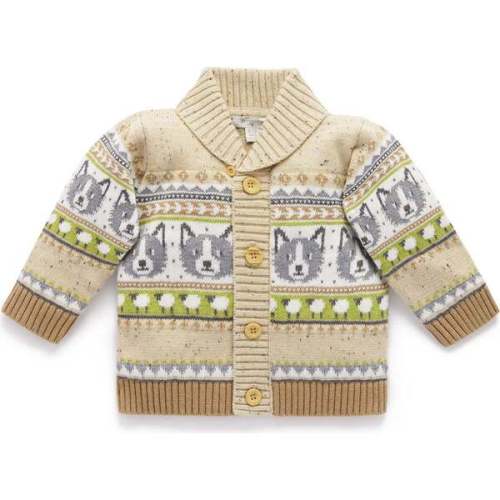 Sheep Dog Cardigan Herding Farisle - Purebaby | Maisonette