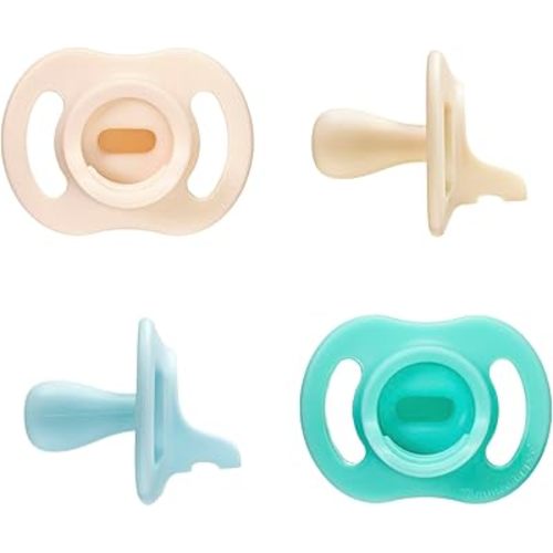Tommee Tippee Ultra-Light StayPut Pacifier, One-Piece Silicone Design, 0-6m, 4 Pack