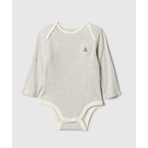 Bodysuit in grey stripe, size: 3-6 M