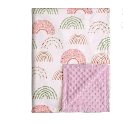 Gllquen Baby Blanket for Girls Super Soft Plush Minky Blanket for Toddler, Newborn, Infant 30"x 40", Colorful Rainbow