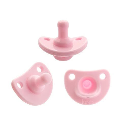 Kiinde Active Latch Pacifier, 100% Medical Grade Silicone, One-Piece Construction, Lightweight, Contoured, Easy Clean, Soft Pacifier for Breastfeeding Babies 0-6 Months, Pink, Pack of 3