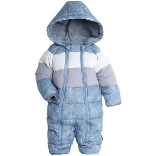 Volcom Baby Boys' Snowsuit - Cozy Fleece Lined Hooded Winter Snow Pram Bunting Suit for Newborns and Infants (Sizes: 3M-24M)