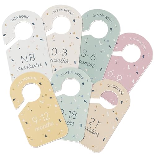 KIBAGA Beautiful Baby Closet Dividers for Clothes - Double-Sided Organizer from Newborn to 24 Months - Adorable Nursery Decor Hanger Dividers Easily Organize Your Little Baby Girls or Boys Room