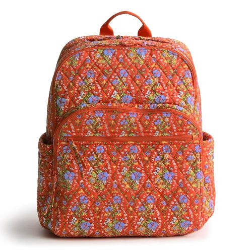 Vera Bradley Premium Cotton Large Bancroft Backpack, Garden Paisley