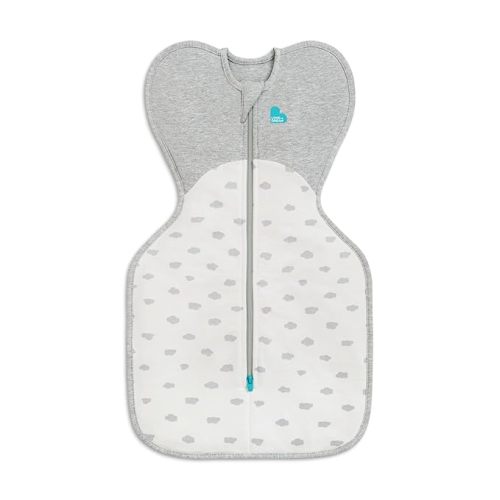 Love To Dream Swaddle UP, Baby Sleep Sack, Self-Soothing, Longer Sleep, Snug Fit Helps Calm Startle Reflex, New Born Essentials for Baby, Suitable for All Seasons, 5-8.5 lbs, White Mint Cloud
