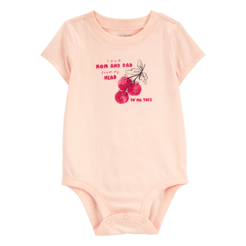 Baby Mom And Dad Tomatoes Short-Sleeve Bodysuit - Pink - Carter's | Carter's