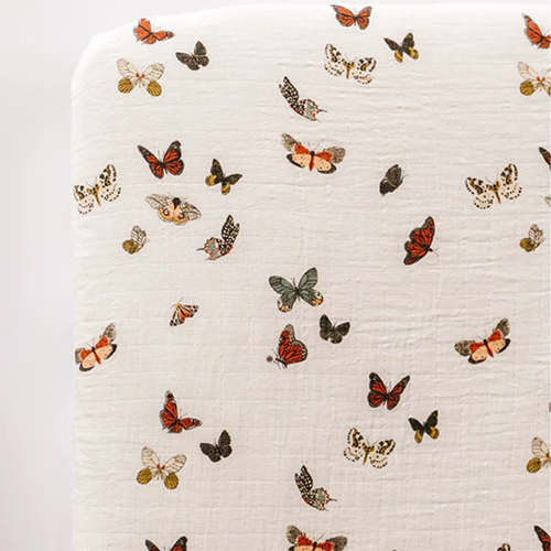 Butterfly crib sheet