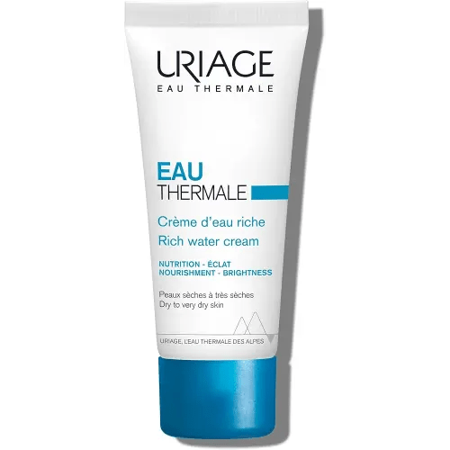 URIAGE Rich Water Cream | Moisturizing Face Cream with Hyaluronic Acid, 24H Intense Hydration, Boosts Radiance, Non-Comedogenic, 40 mL / 1.35 oz