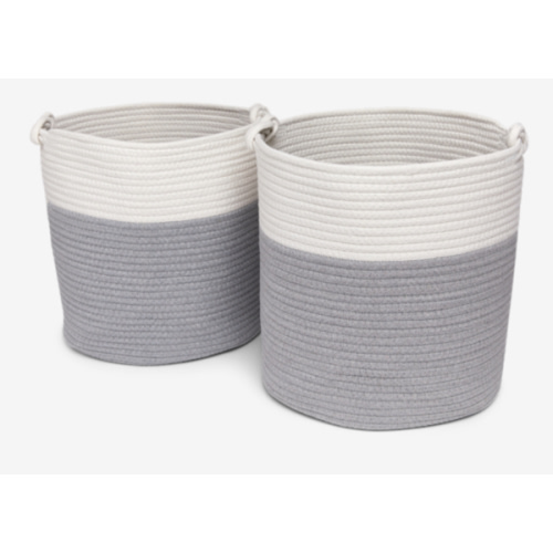 Sprucely Cubby Rope Basket (2 Pack) - Grey, Medium