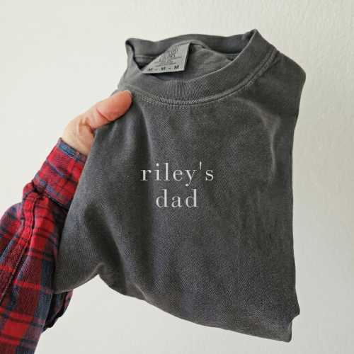 Embroidered Dad Comfort Colors® Shirt, Custom Kids Name Tee, Dad to be Tee, Gift for Dad, Husband Gift, New Dad Gift, Father's Day Gift
